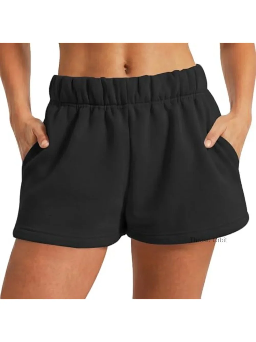 Women's High-Waisted Fleece Lined Sweat Shorts with Pockets Lounge Athletic
